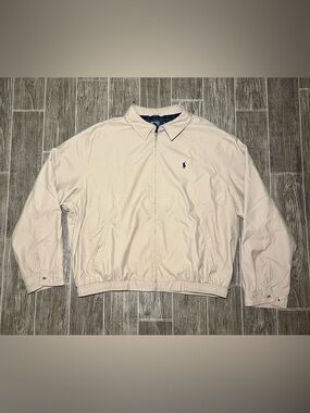 VTG Polo Ralph Lauren Harrington Jacket Mens Size XXL Beige Plaid Lined